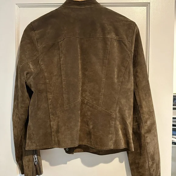 Khaki/Green Suede Jacket - Picture 3 of 3